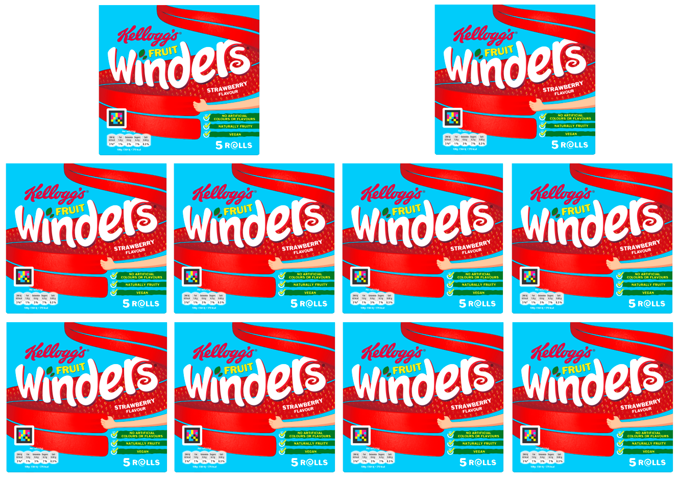10 x Fruit Winders Strawberry 5Pk - 17GM