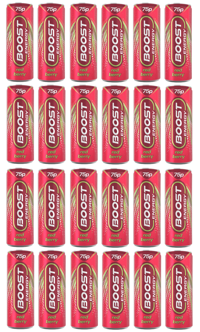 24 x Boost Energy Red Berry Can - 250Ml