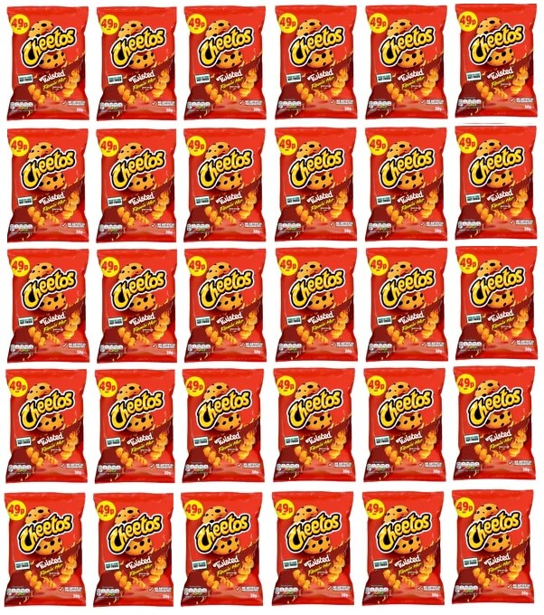 30 x Cheetos Twisted Flamin Hot - Sweet & Spicy 30Gm