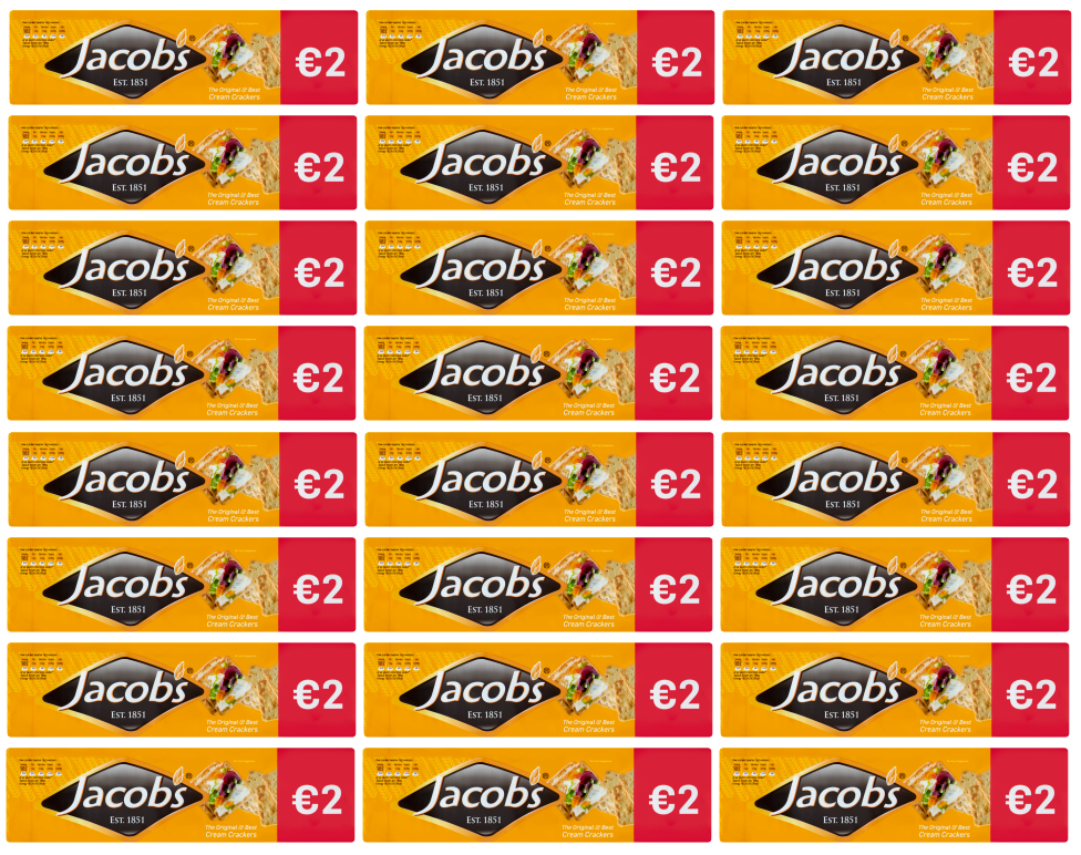 24 x Jacobs Cream Cracker 2 Euro - 300GM