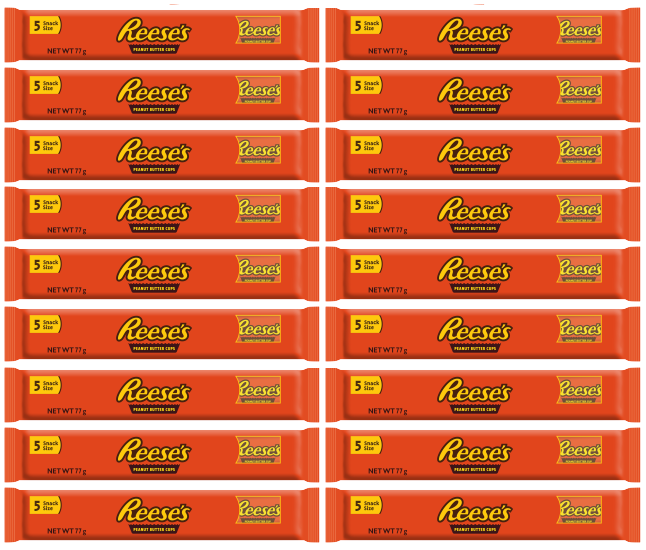 18 X Reese's Peanut Butter Cup 5pk 77G