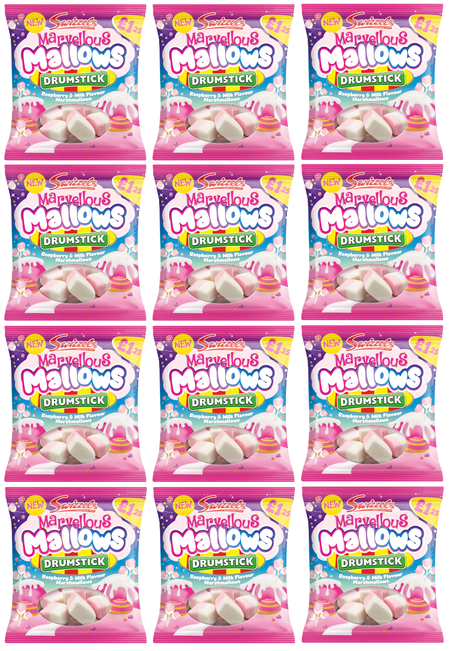 12 X Swizzels Marvellous Mallows Drumstick 100GM