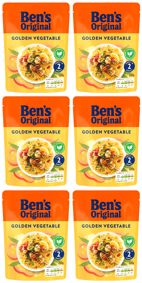 6 X Ben's Original Golden Veg Rice 220G