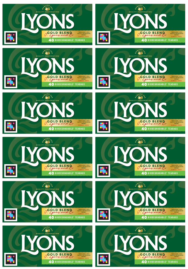 12 x Lyons Tea Gold 40's - 116G