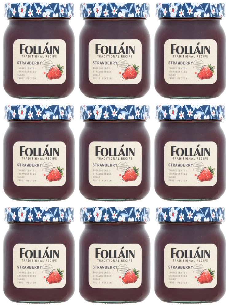 9 x Follain Traditional Recipe Strawberry Jam - 370G