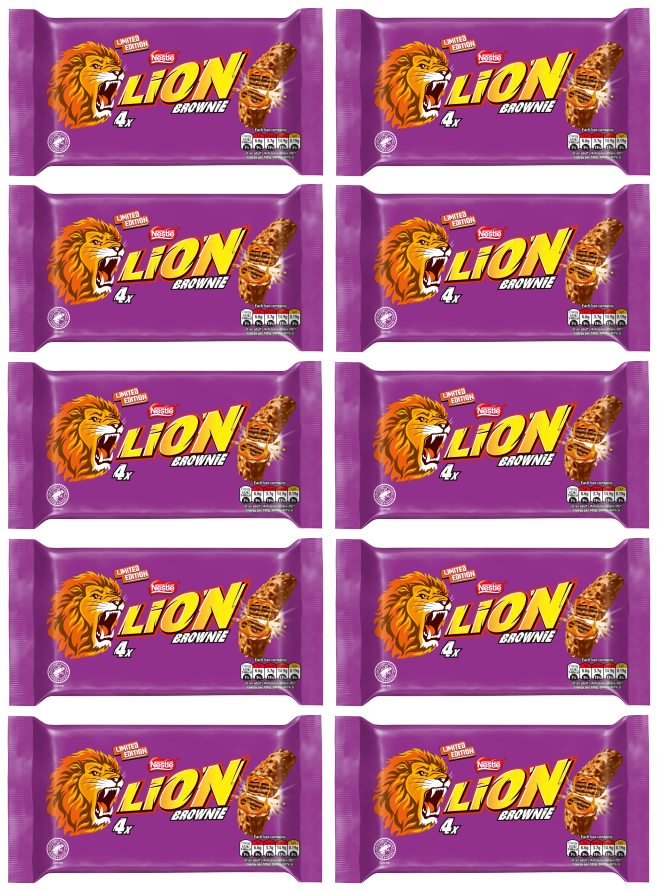 10 x Lion Brownie Bar 4pk - 120GM