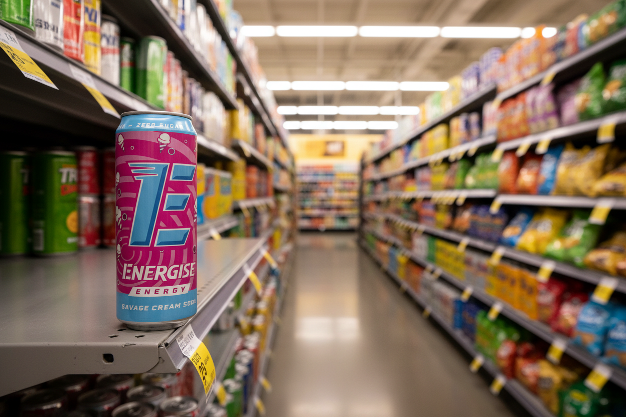 18 x Energise Energy Savage Cream Soda Can 330Ml