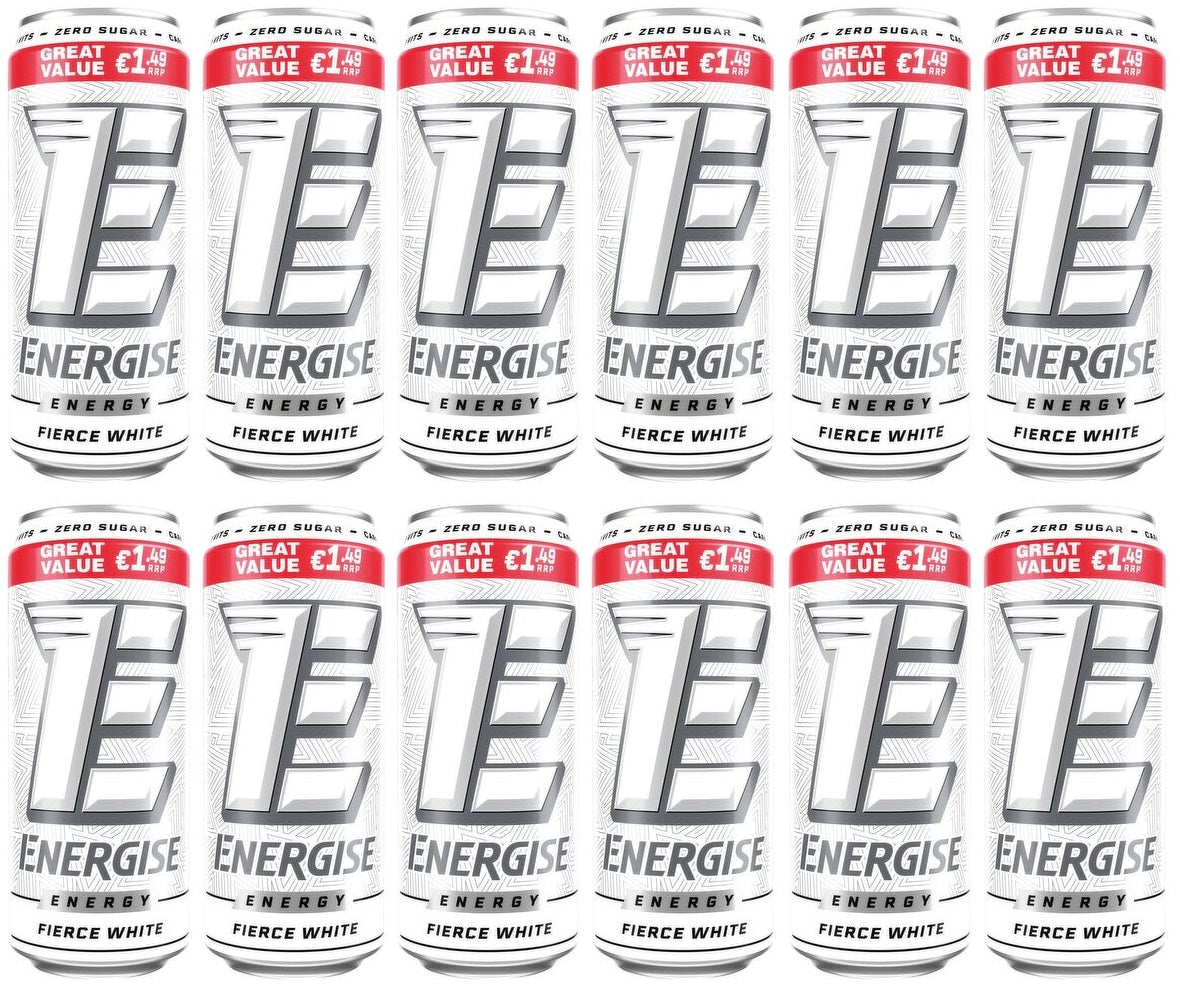 12 x Energise Energy Fierce White 500Ml