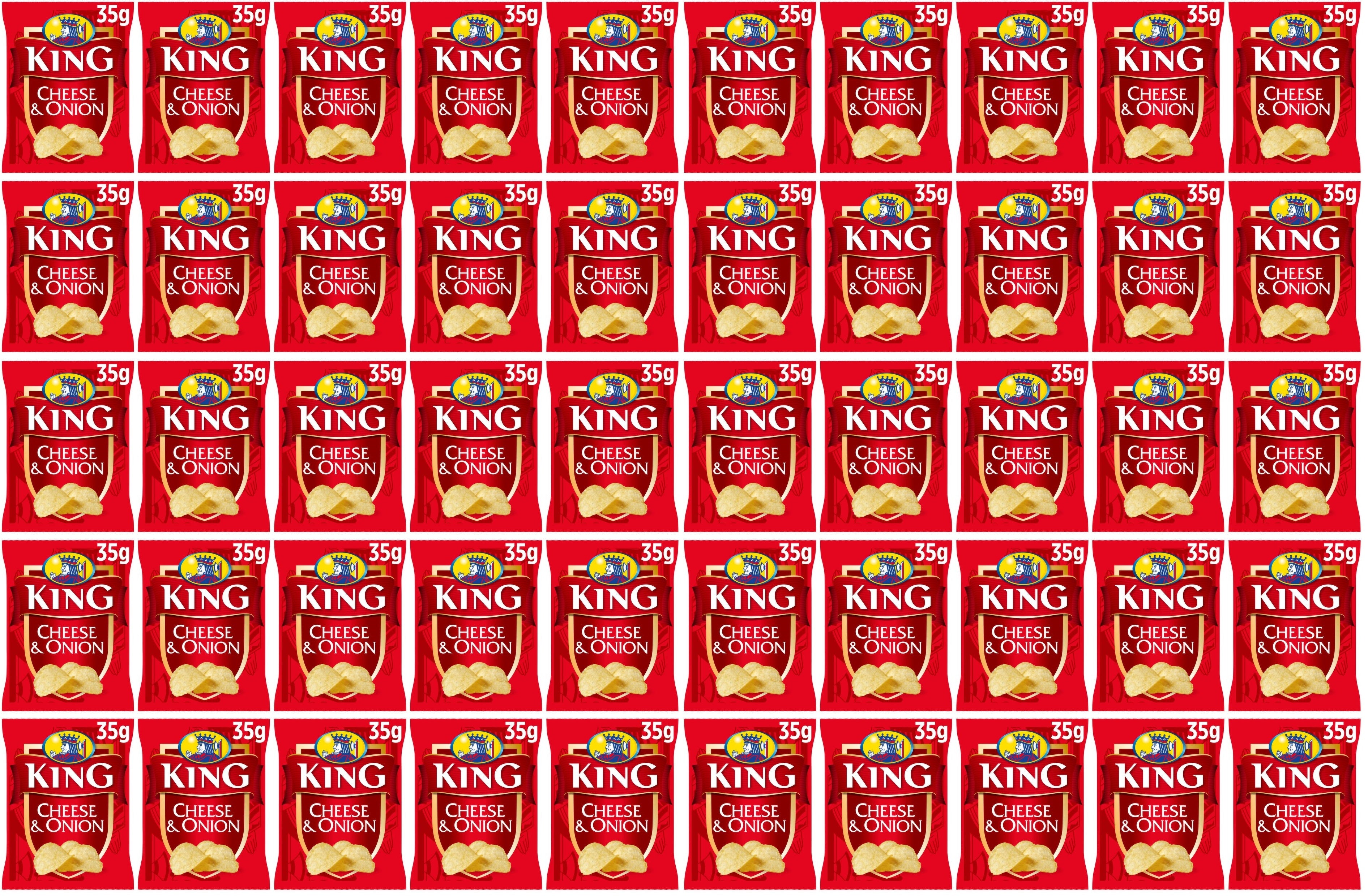 50 x King Cheese & Onion Flavour Potato Crisps 35G