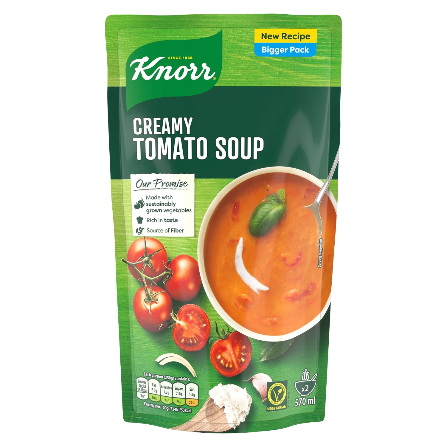 5 x Knorr Creamy Tomato Soup 570ml