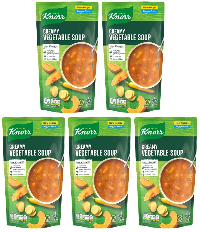 5 x Knorr Creamy Vegetable Soup 570ml