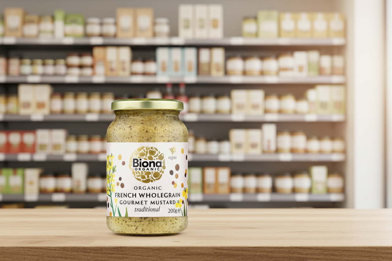 Biona French Wholegrain Mustard Org - 200g