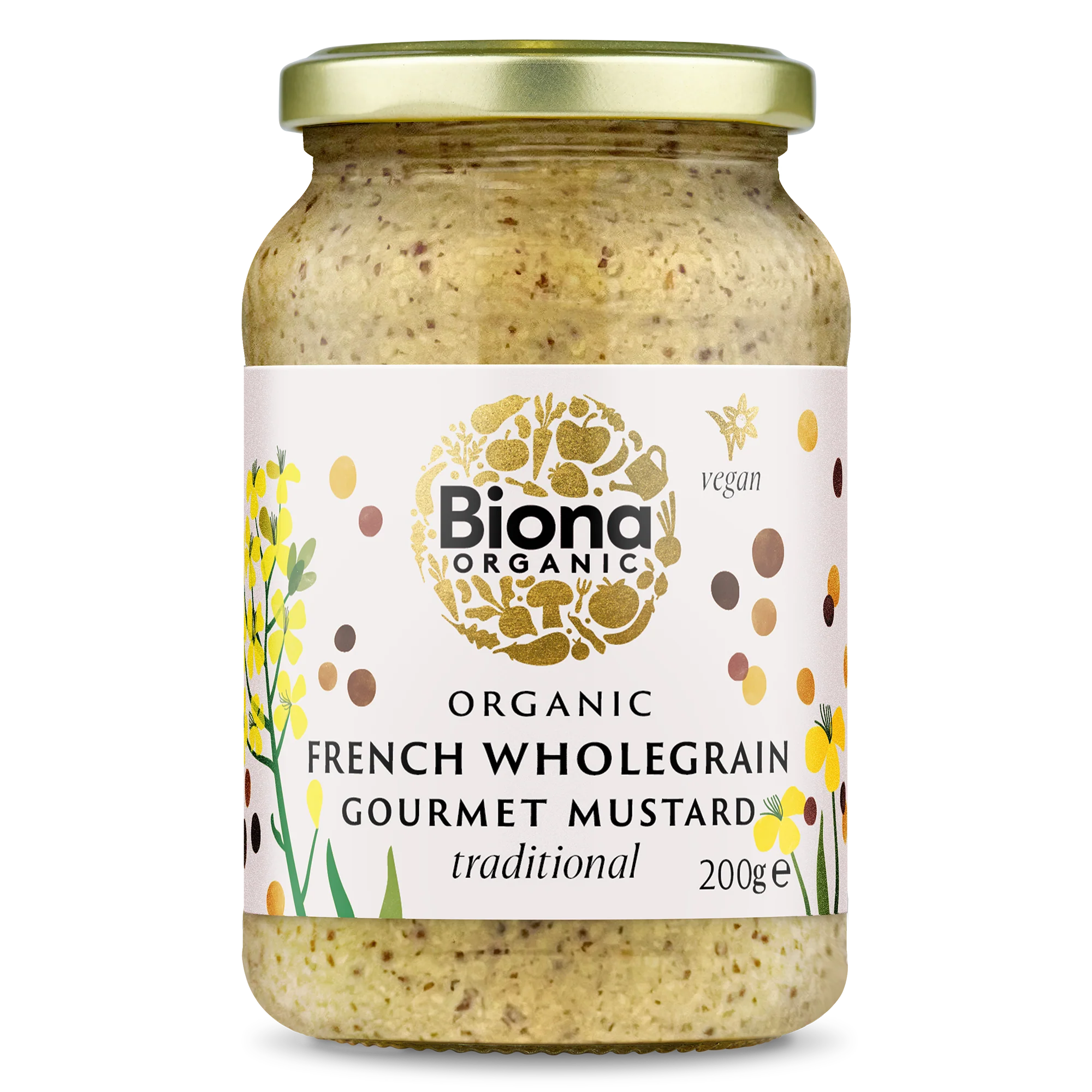 Biona French Wholegrain Mustard Org - 200g