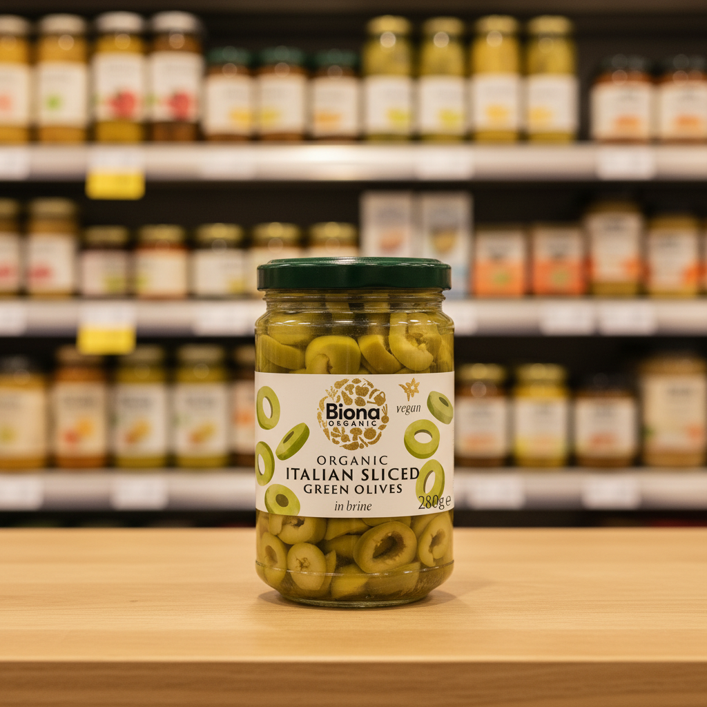 Biona Sliced Green Olives Brine Org - 280g