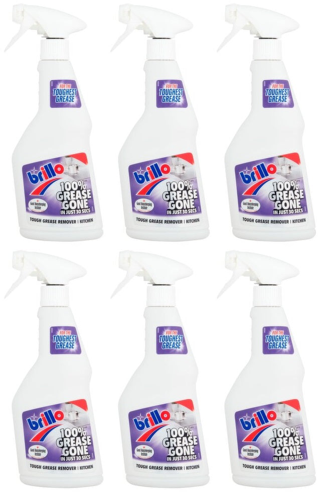 6 X Brillo Kitchen Grease Remover - 500Ml