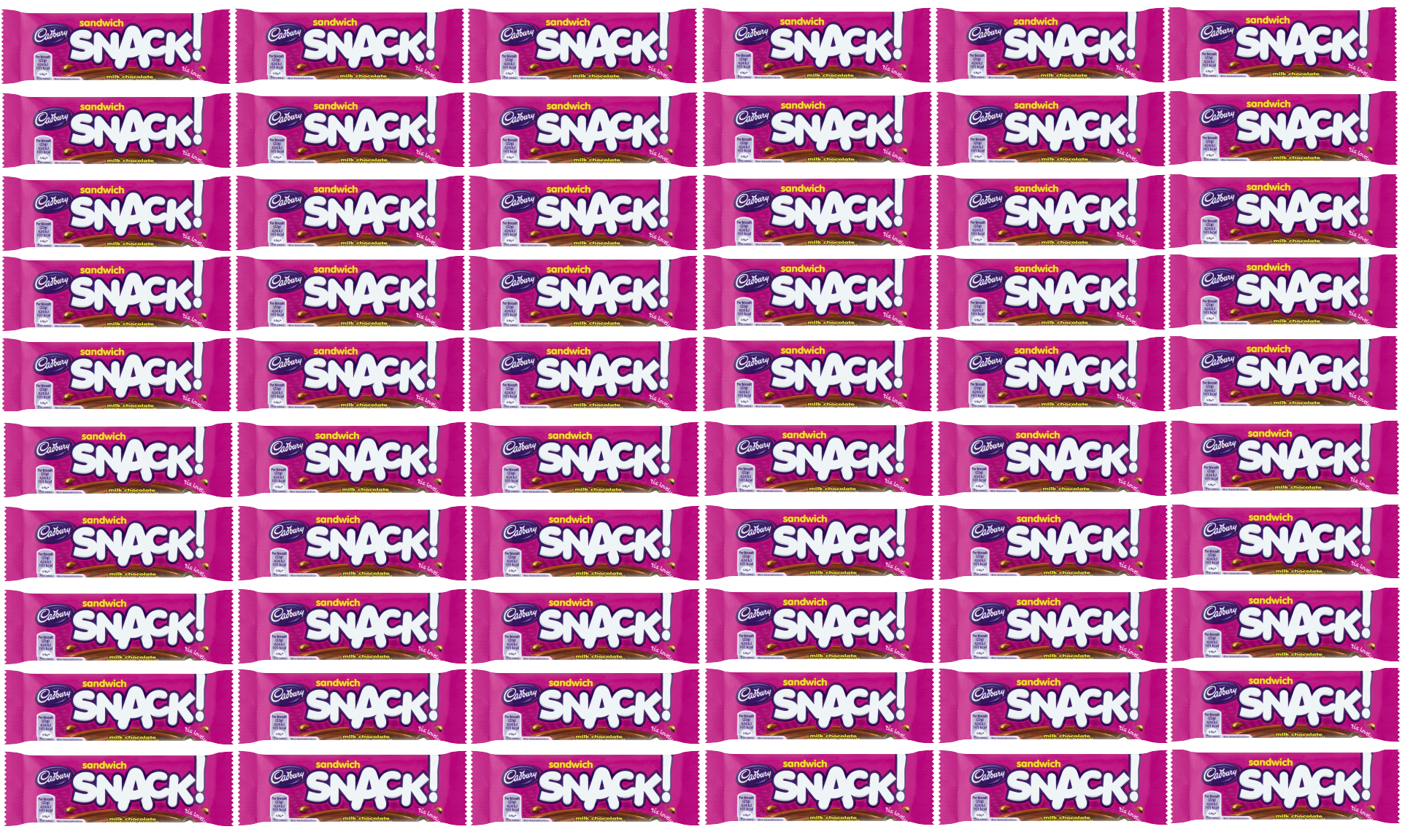 60 x Cadbury Snack Sandwich 22Gm
