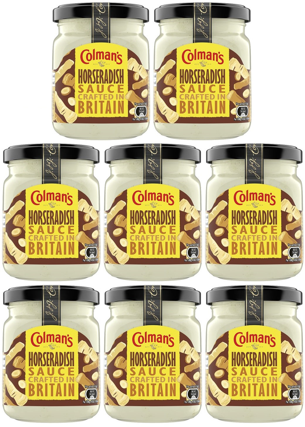 8 x Colman's Sauce Horseradish 136 G