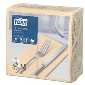 12 x 478711 Tork Linstyle® White Dinner Napkin, 4-Fold, 50Nap X12
