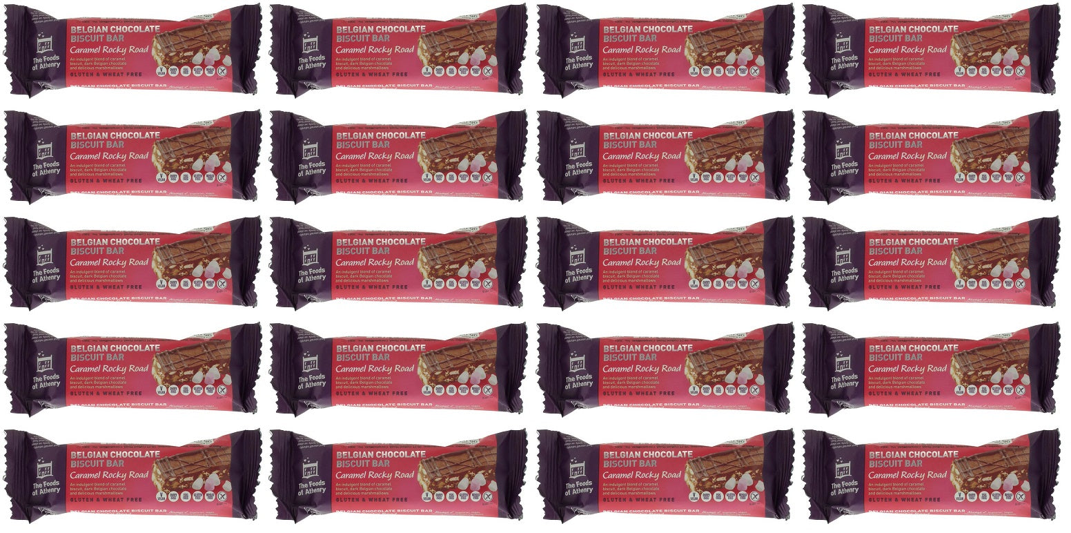 20 x The Foods Of Athenry Belgian Chocolate Biscuit Bar Caramel Rocky Road 55G