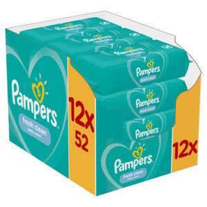 Pampers Fresh Clean Baby Wipes 12 Packs 624 Baby Wet Wipes