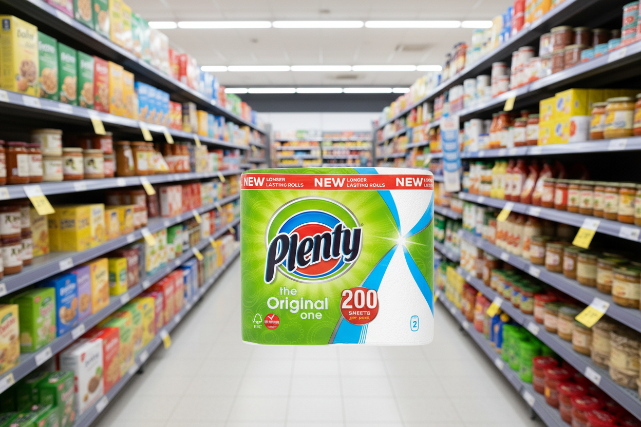 4 x Plenty Original Kitchen Roll 2 Rolls