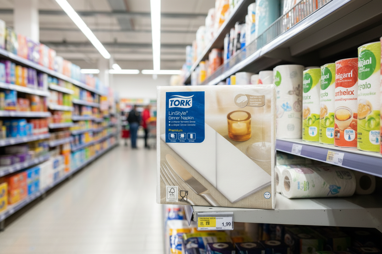 12 x Tork Lstyle Napkin White 8Fold