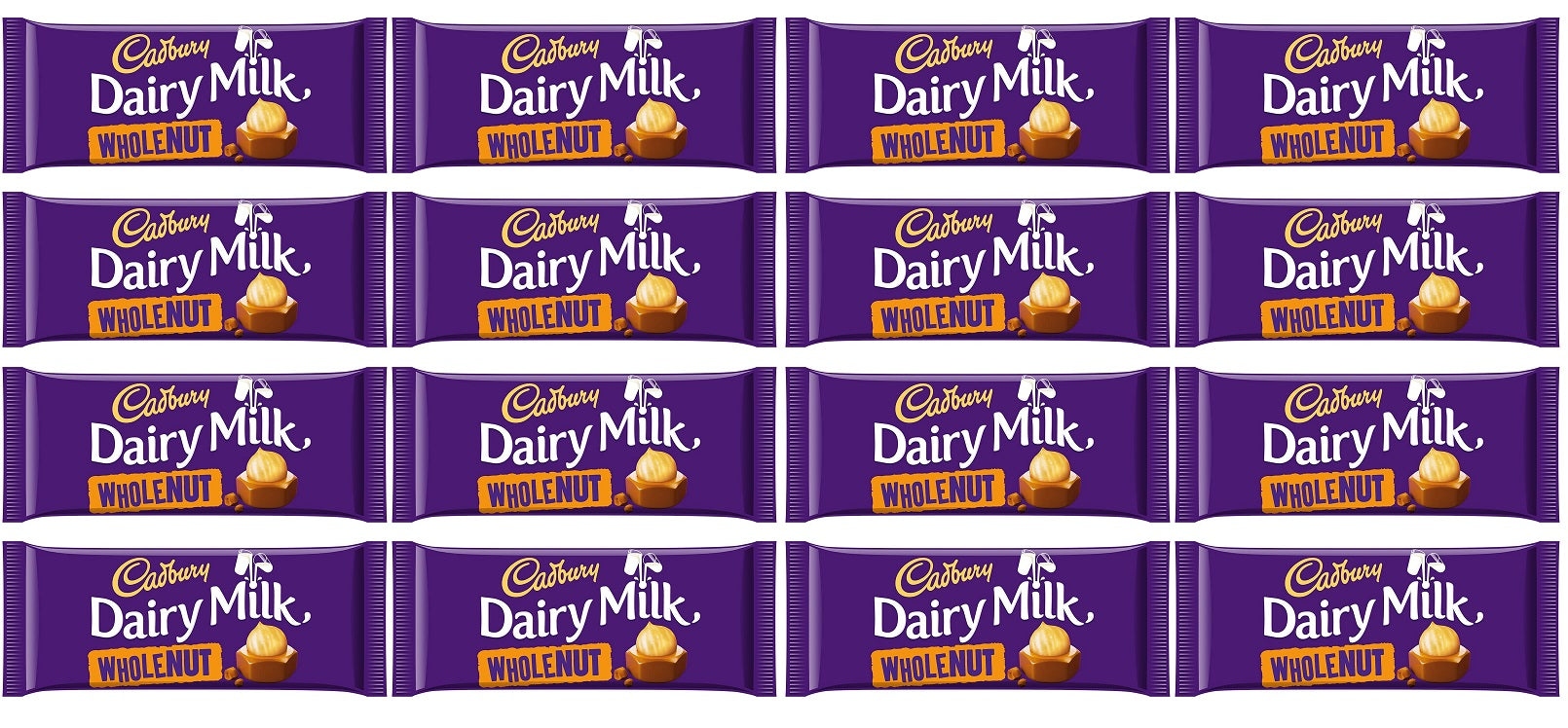 16 x Cadbury Dairy Milk Whole Nut Chocolate Bar 120G
