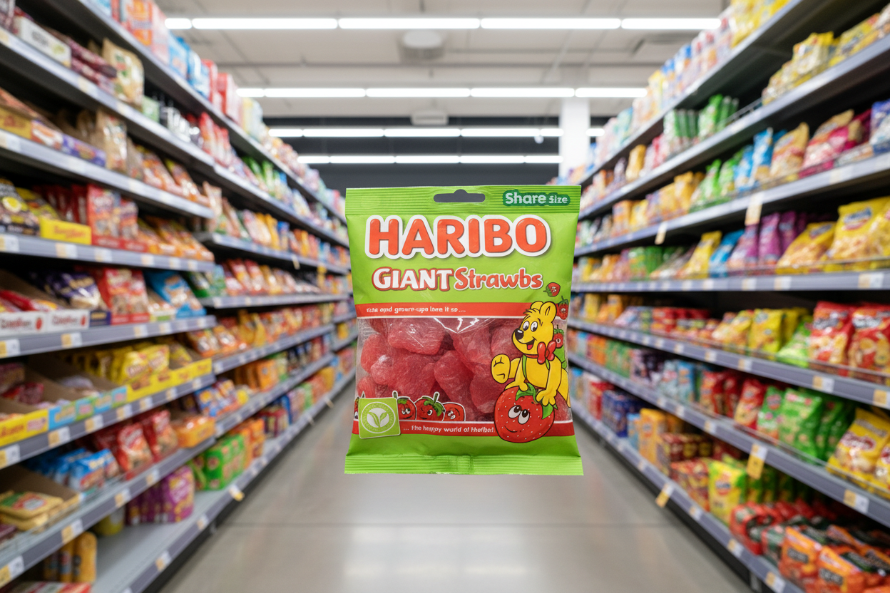 12 x Haribo Giant Strawbs Bag 160G