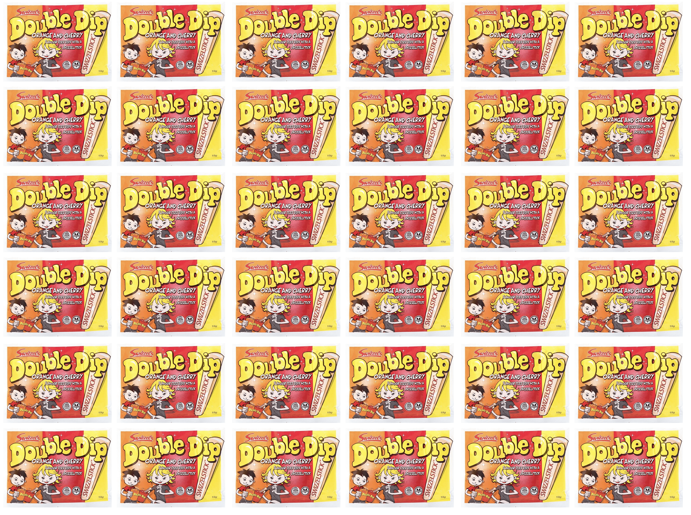 36 x Swizzels Orange & Cherry Double Dip 19G