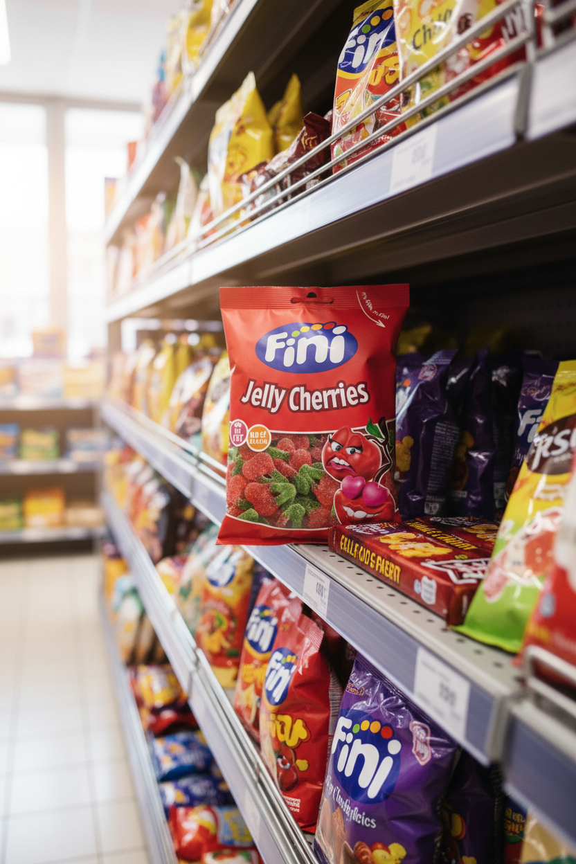 12 X Fini Fizzy Cherries Sweet Bag - 75Gm