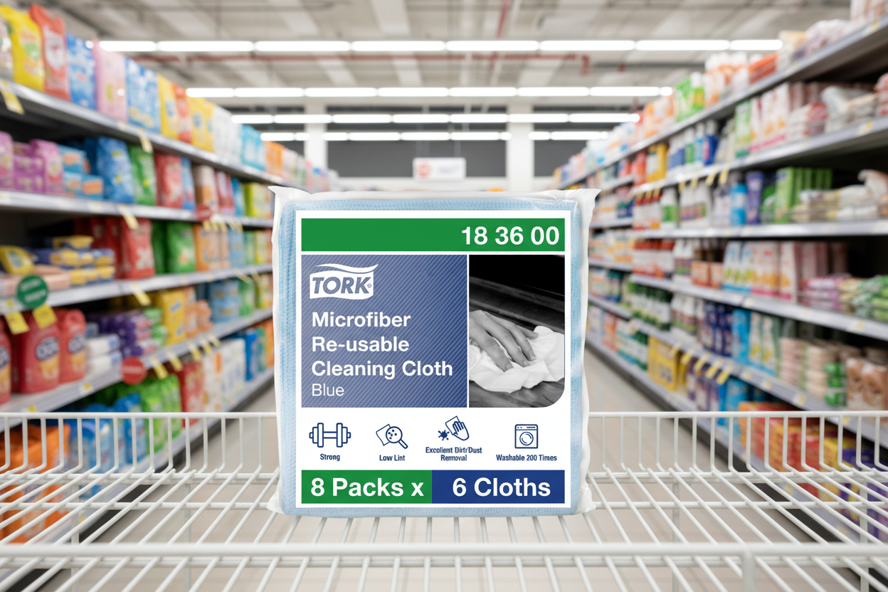 8 x Tork Microfibre Reusable Cloth Blue