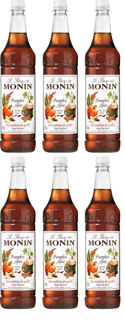 6 x Monin Pumpkin Spice Syrup 1Lt