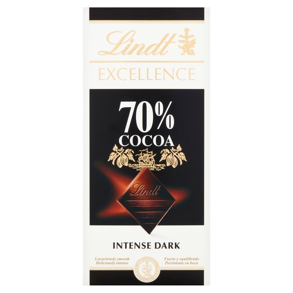 8 x Lindt Excellence 70% - 100GM