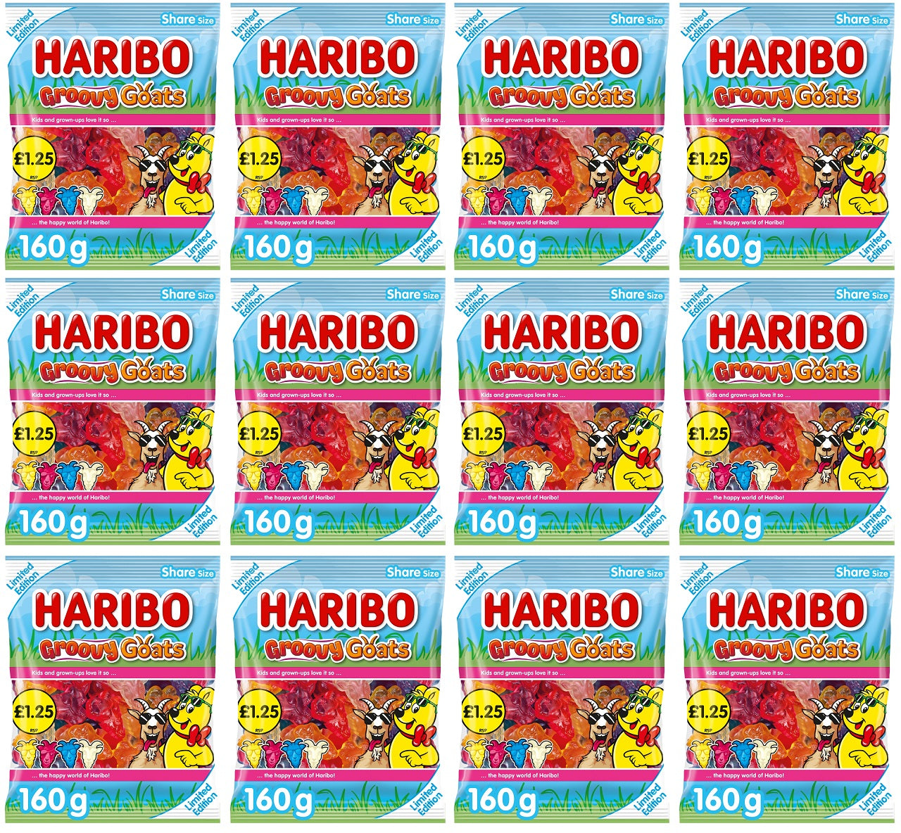 12 x Haribo Groovy Goats (ltd Edition) - 160GM