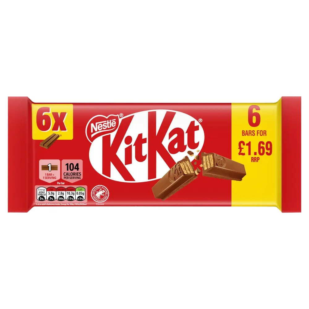 20 x Kitkat 2 Finger Orange 6pk - 124GM