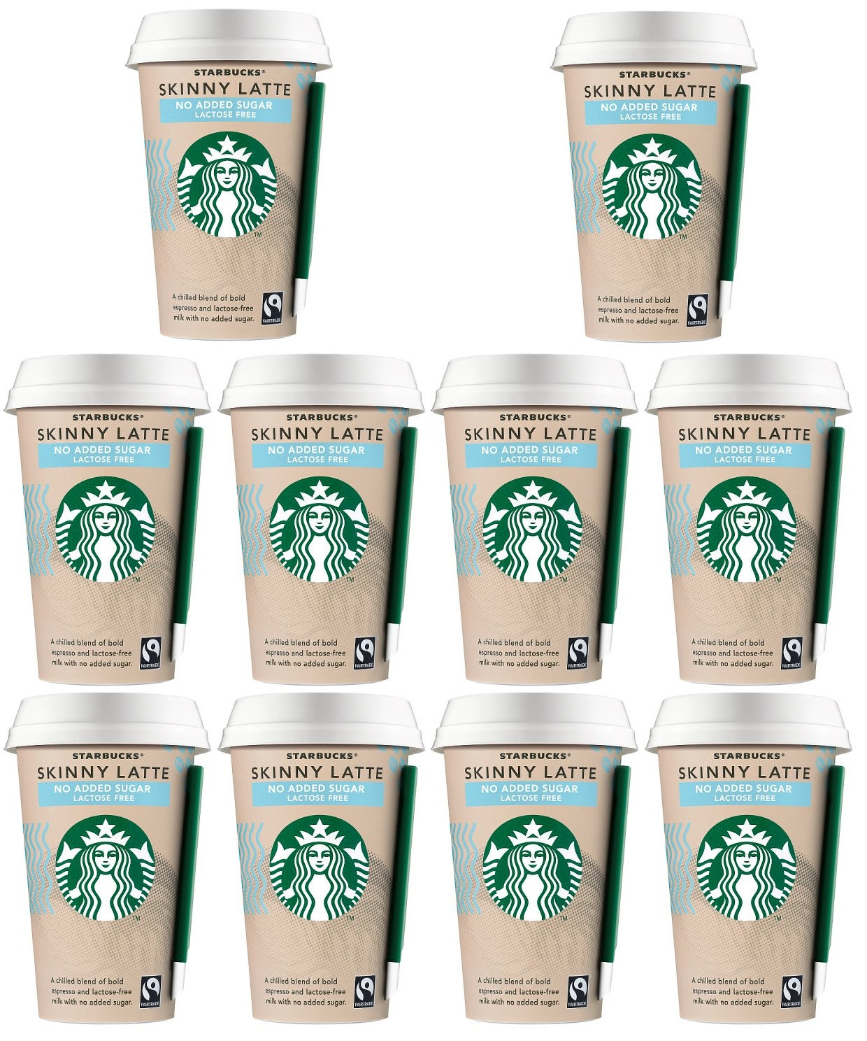 10 x Starbucks Skinny Latte Chilled Coffee 220Ml