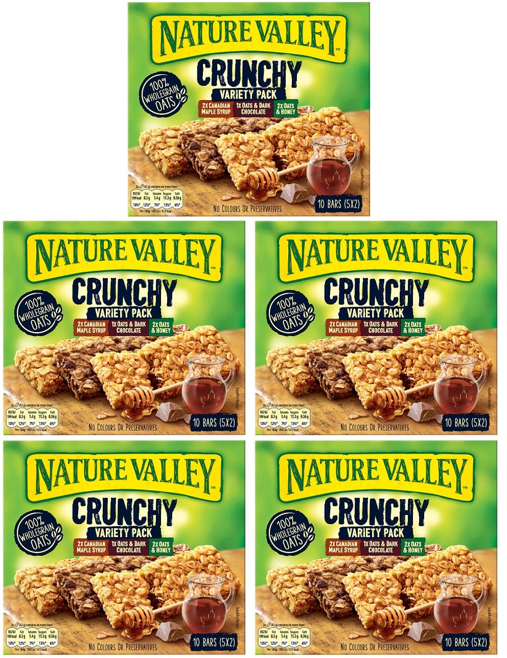5 x Nature Valley Crunchy Variety Pack 5 X 42G (210G)