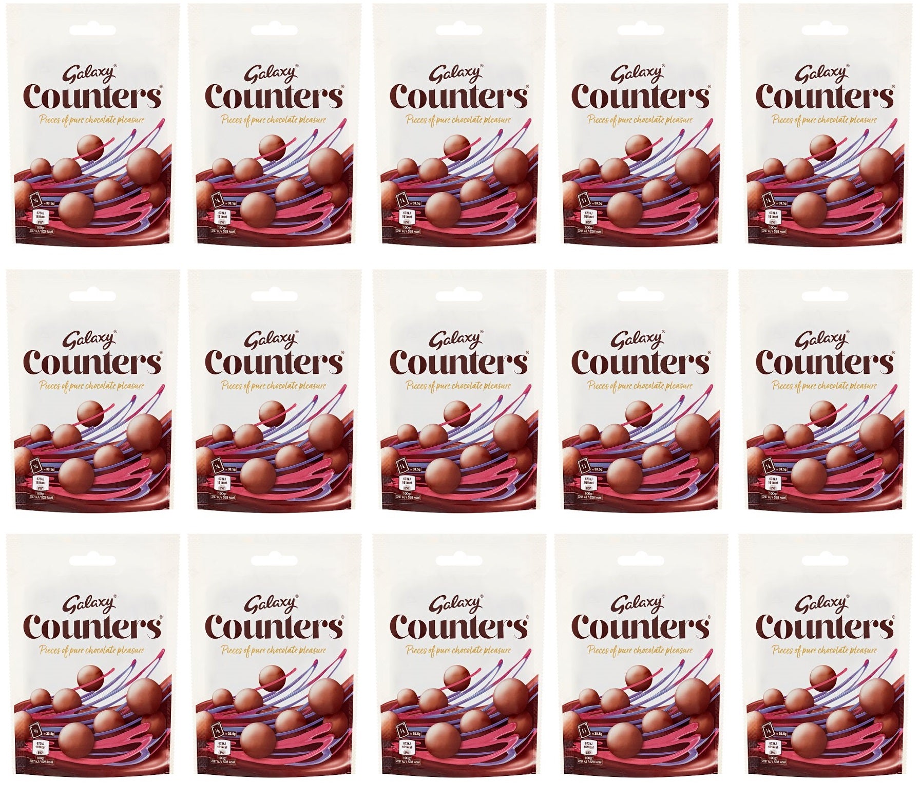 15 x Galaxy Counters Milk Chocolate Buttons Pouch Bag 122G