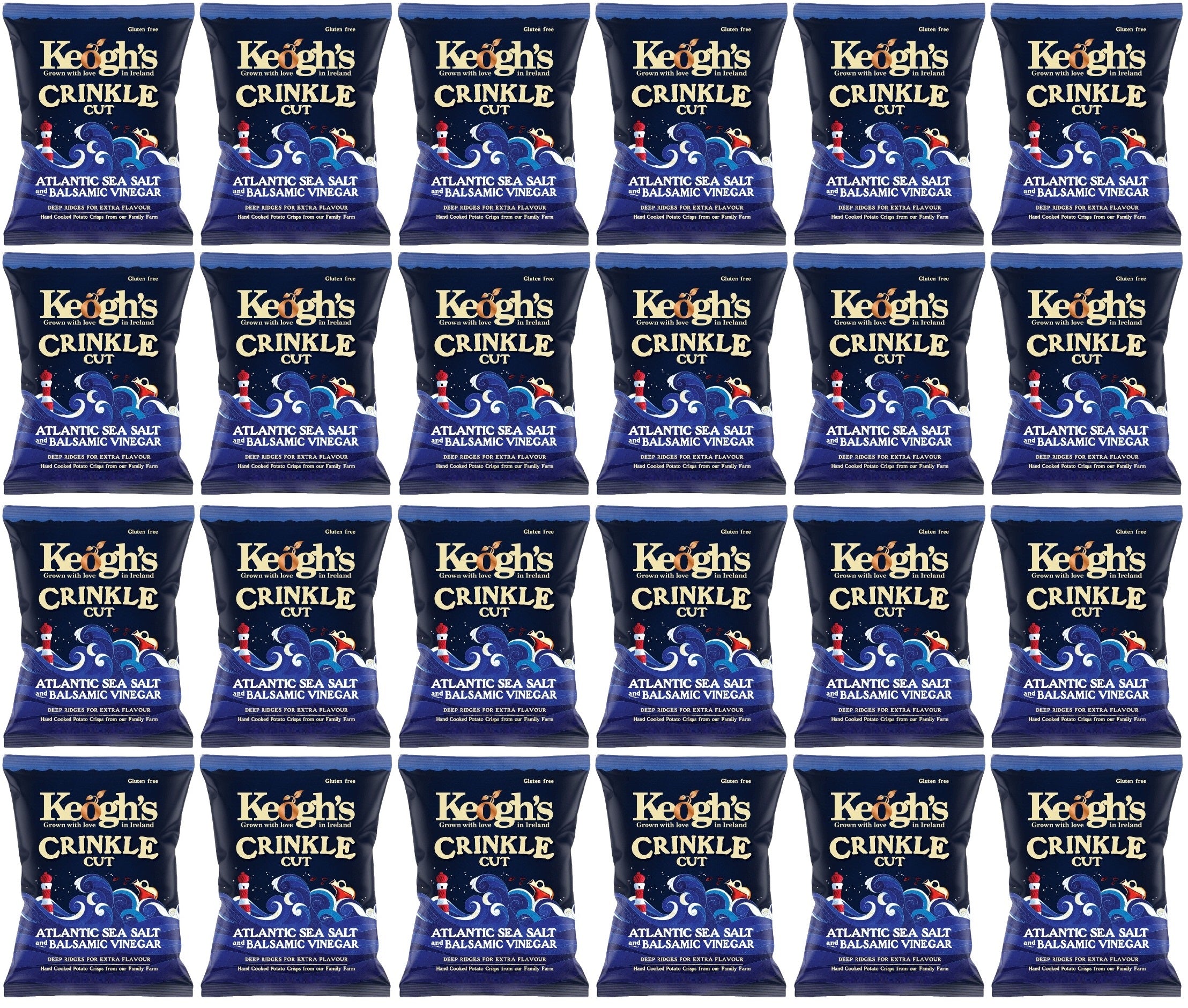 24 x Keogh's Crinkle Cut Atlantic Sea Salt And Balsamic Vinegar 45G