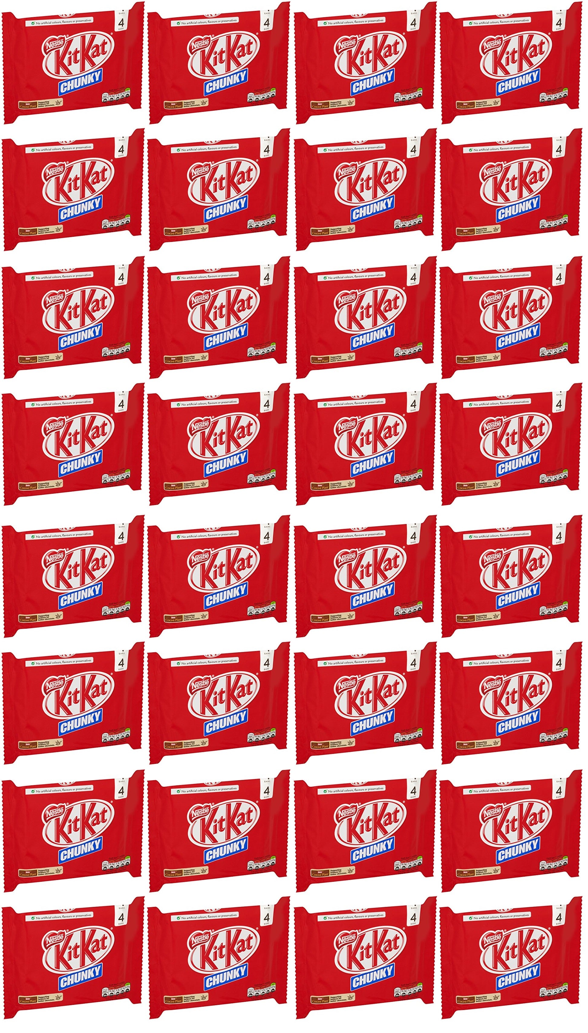 32 x Kit Kat Chunky Milk Chocolate Bar Multipack 40G 4 Pack