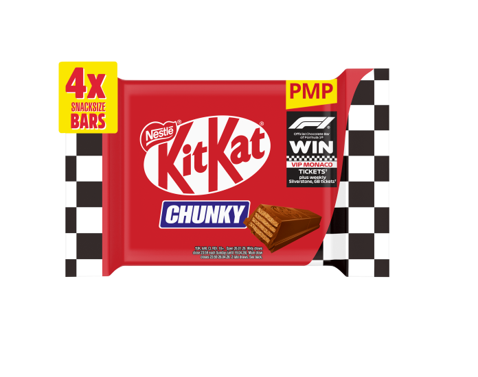 24 X Kit Kat Chunky Milk 4Pk - 3X41.5Gm