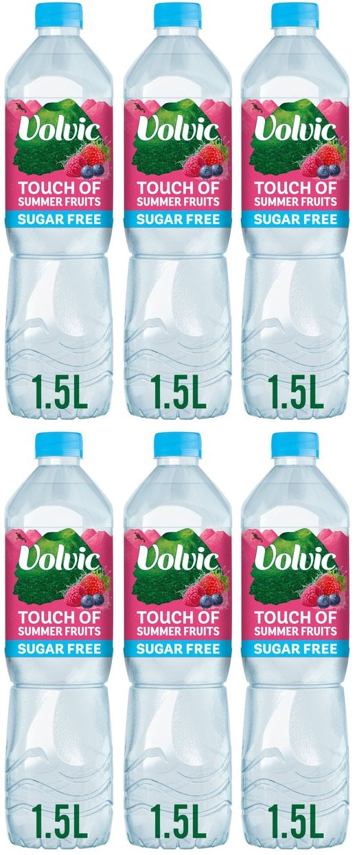 6 x Volvic Touch Of Fruit Sugar Free Summer Fruits 1.5L