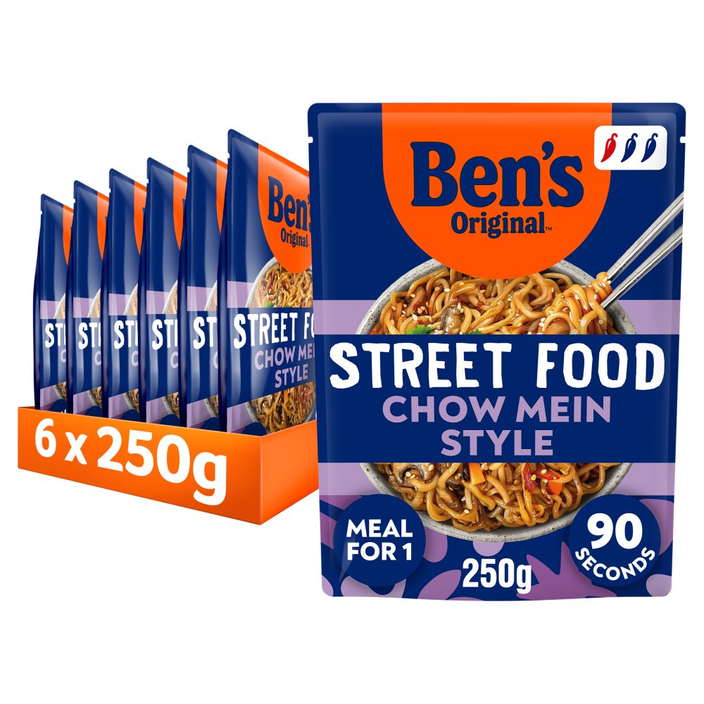 6 X Ben'S Original Rth Street Food Chow Mein Style - 250G