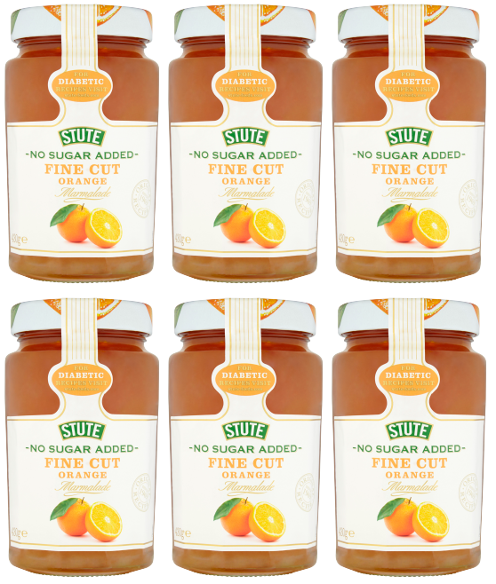 6 x Stute Diabetic Fine Cut Orange Marmalade 430Gm