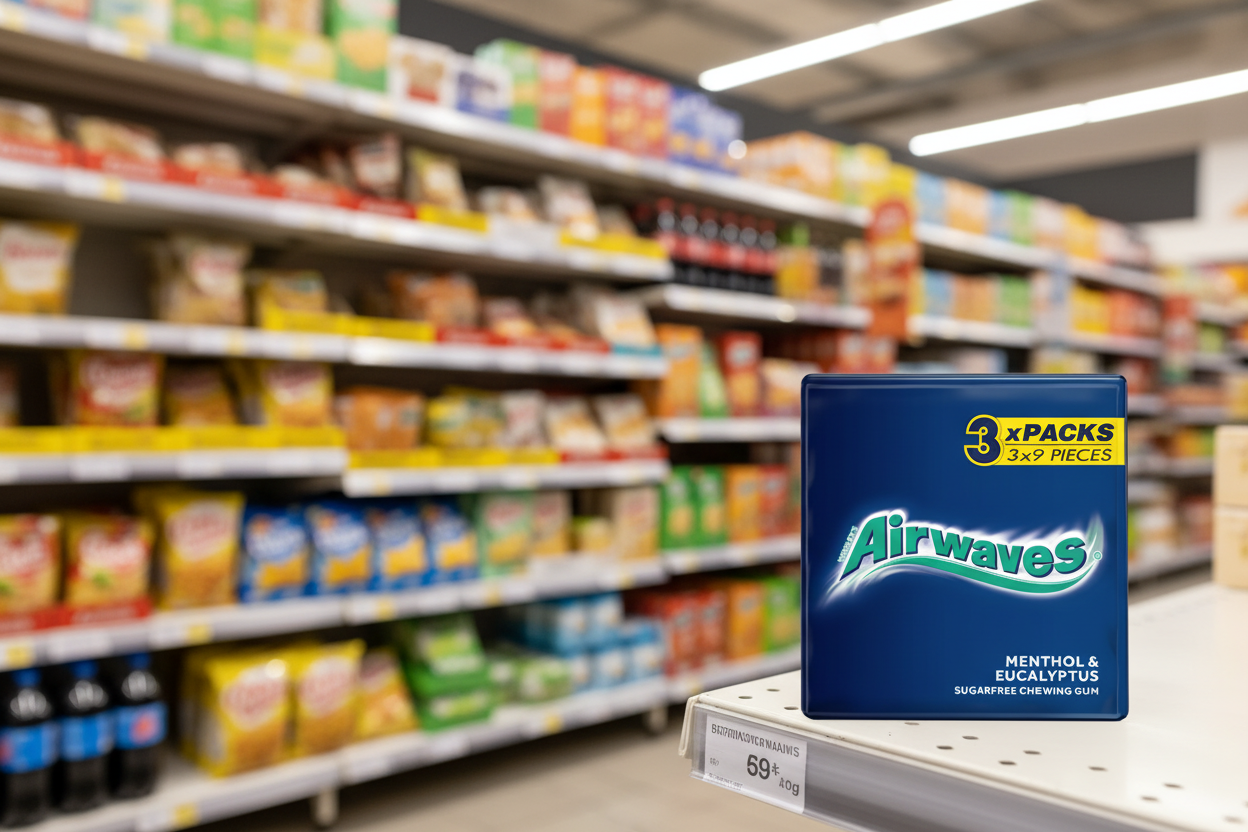 20 x Airwaves Menthol & Eucalyptus Sugar Free Gum Pk 3Pk