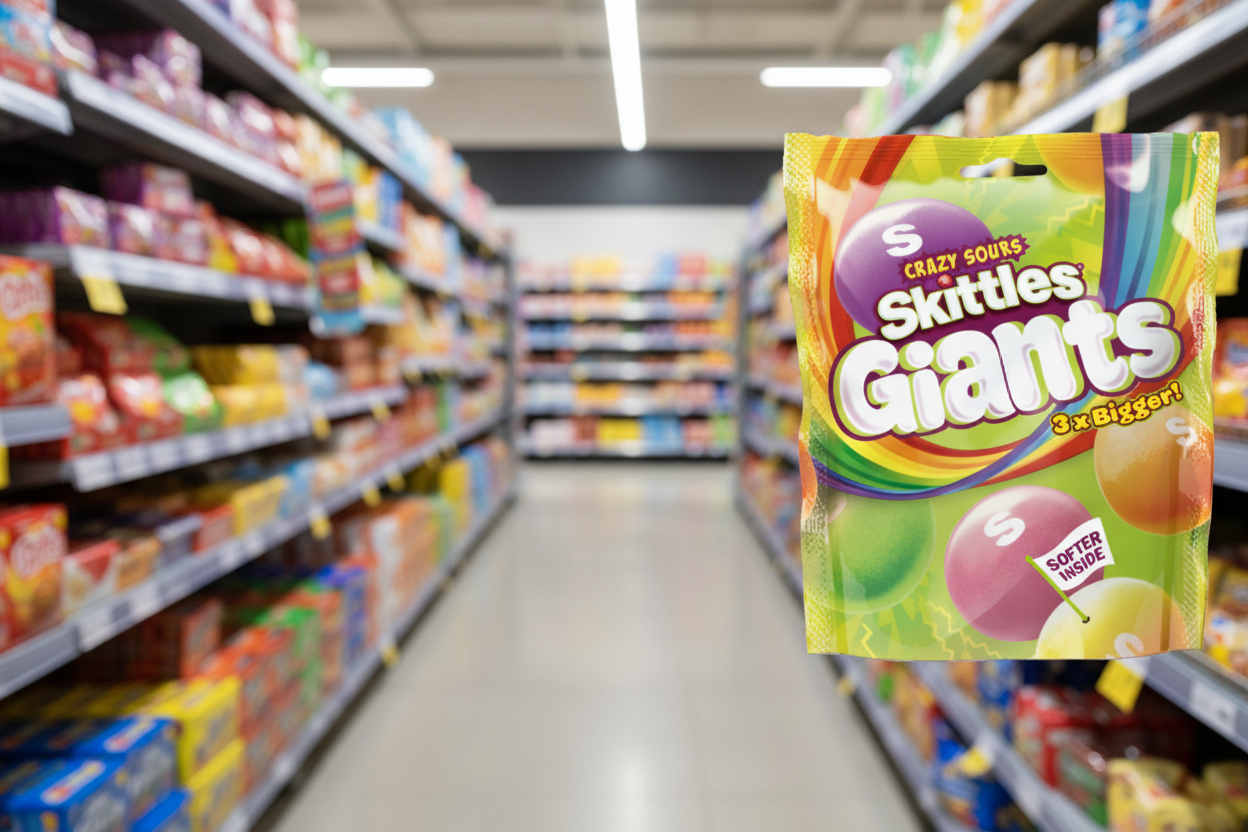 15 X Skittles Giants Sours Pouch 132G