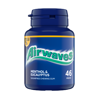 6 x Airwaves Menthol & Eucalyptus Gum Bottle - 46PCE
