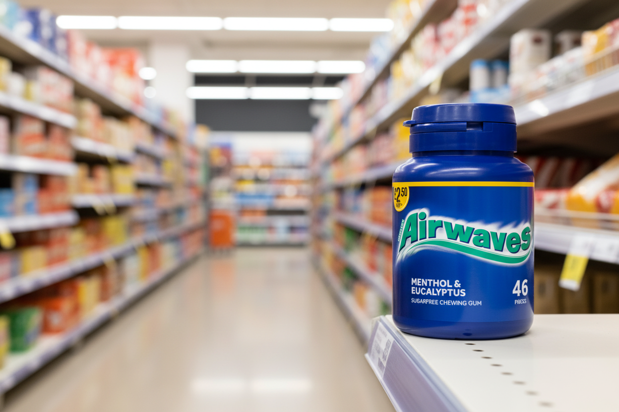 6 x Airwaves Menthol & Eucalyptus Gum Bottle - 46PCE