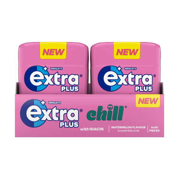 6 X Extra Plus Chill Watermelon Chewing Gum - 30 Piece