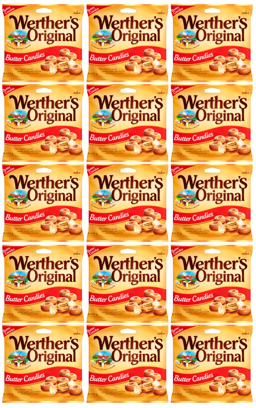 15 x Werther'S Original Butter Candies Bag 135Gm
